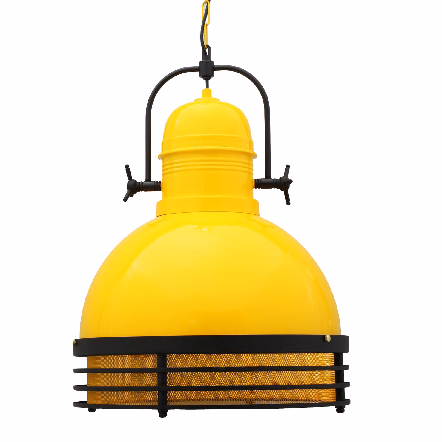 Lampada a sospensione Vintage Ø40 cm E27 Giallo Metallo Lampada
