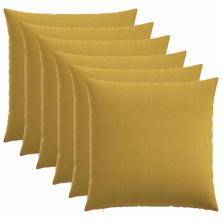 Set di 6 federe vidaXL HEERLEN in tessuto verde chiaro e giallo, forma quadrata, 80 x 80 cm