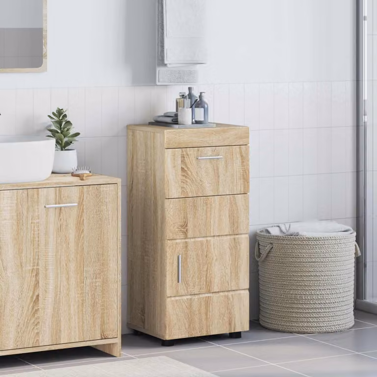 Set di armadi da bagno vidaXL TULUM in Rovere Sonoma, marrone, L/P/H: 37 x 31,5 x 82 cm