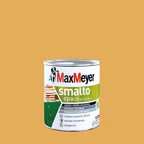 MaxMeyer Smalto Opaco all'acqua Poliuretanico Giallo Estate 0,125 l