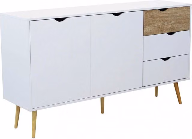 Mobile Bradley 147x39x82 h cm in Legno Bianco
