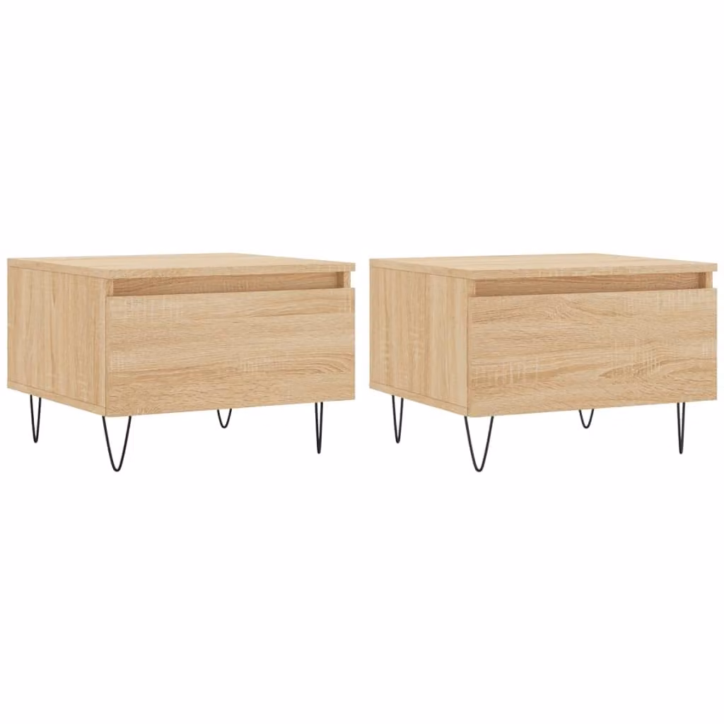 Tavolini Salotto 2pz Rovere Sonoma 50x46x35cm Legno Multistrato