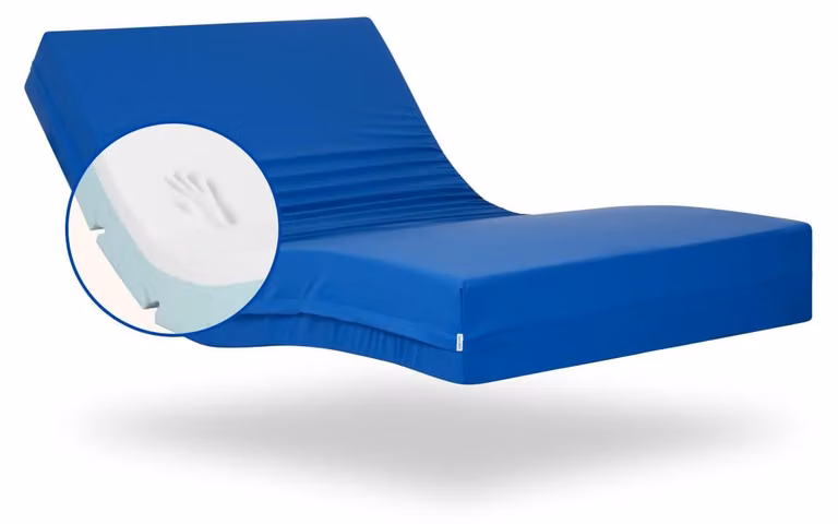 Materasso geriatrico 80x200 cm, con tecnologia viscoelastica e rivestimento impermeabile