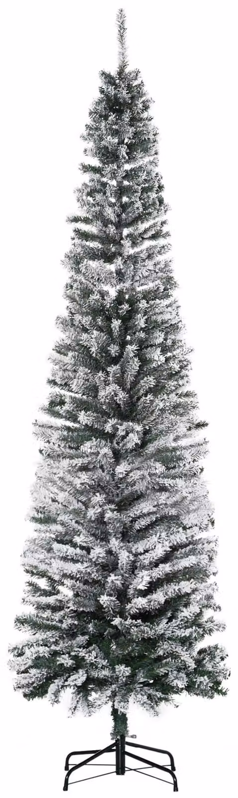 Albero di Natale artificiale, altezza 225 cm, modello "pino" con effetto neve, 738 punte, ideale per interni
