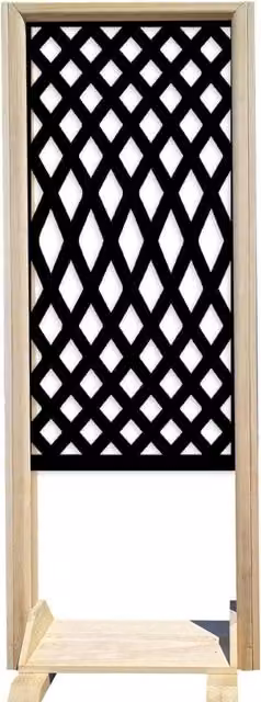 Paravento modulabile Signorbit SIVIGLIA in legno e PVC nero con design geometrico moderno L: 70 cm, H: 190 cm, P: 50 cm