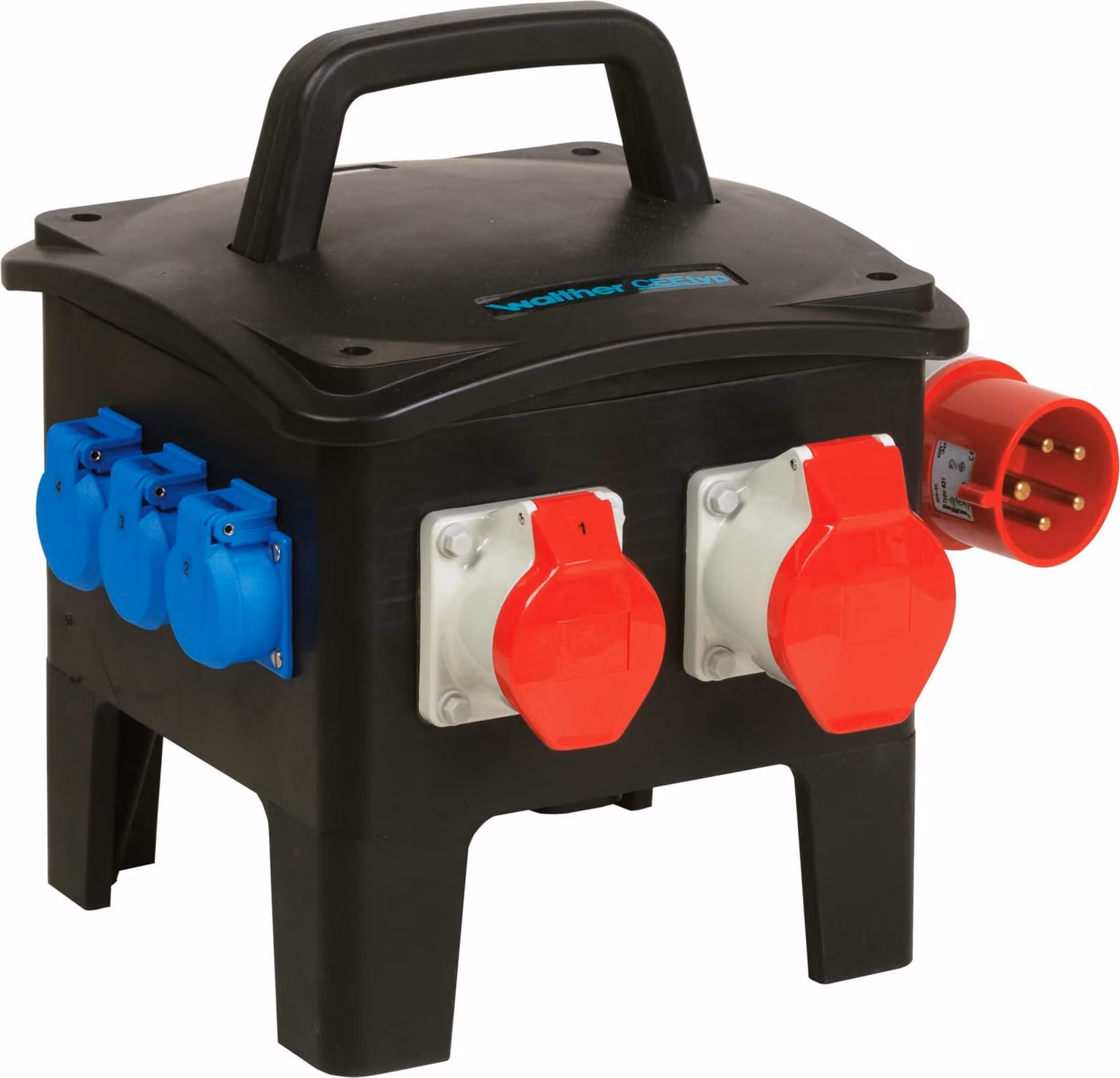 Distributore fisso in gomma, portatile, nero - Presa CEE combinata portatile IP44 6493025
