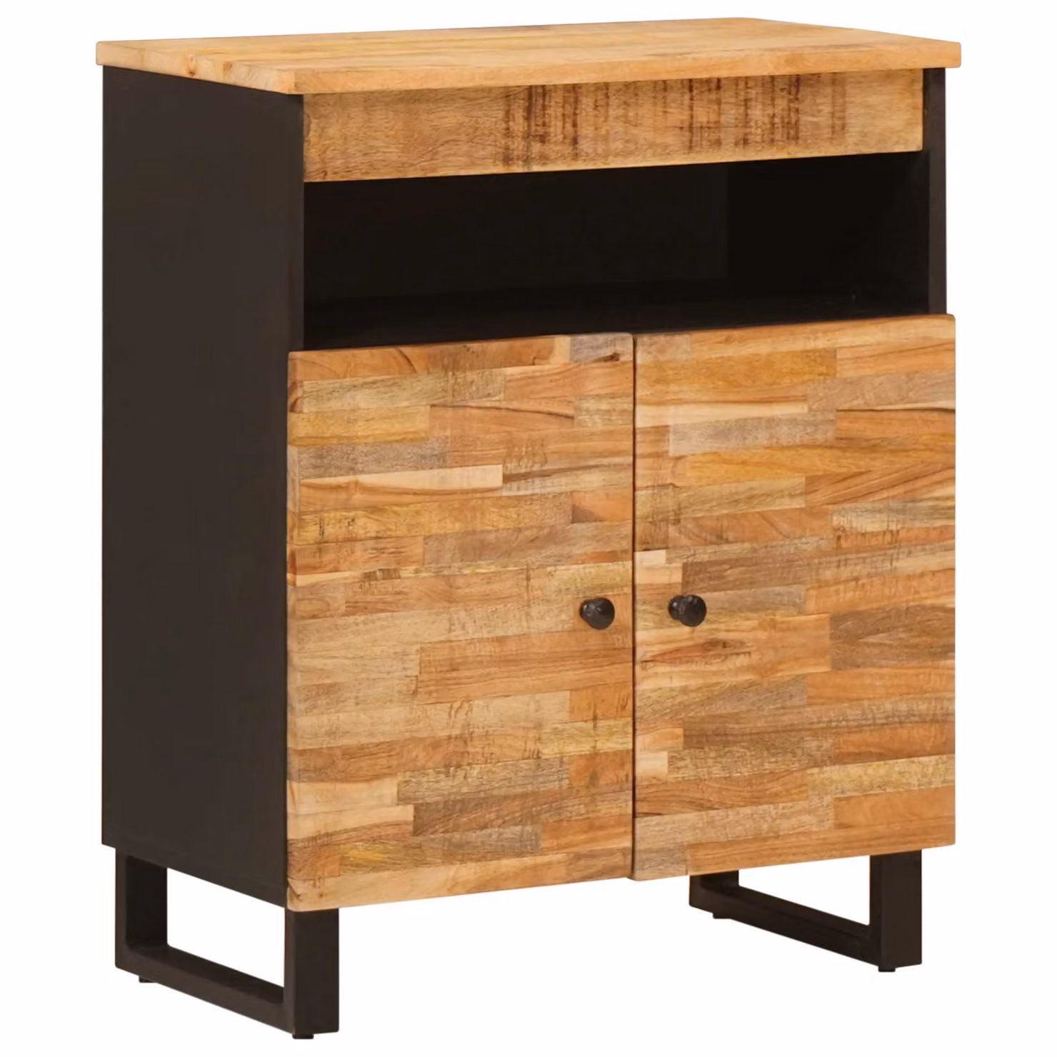 Mobile laterale vidaXL in legno di mango massello, Marrone, L 60 x P 33 x H 75 cm