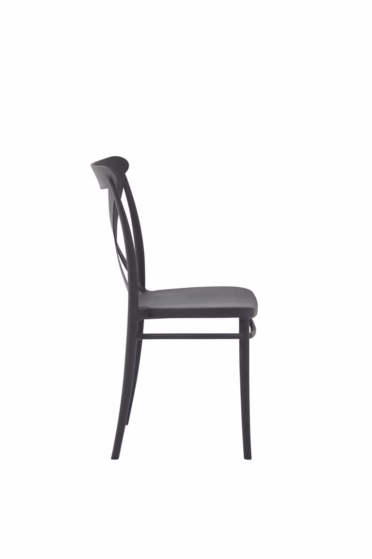 Set di 2 sedie moderne impilabili in polipropilene antracite Mobili 2G L/P/H: 51 x 51 x 87 cm