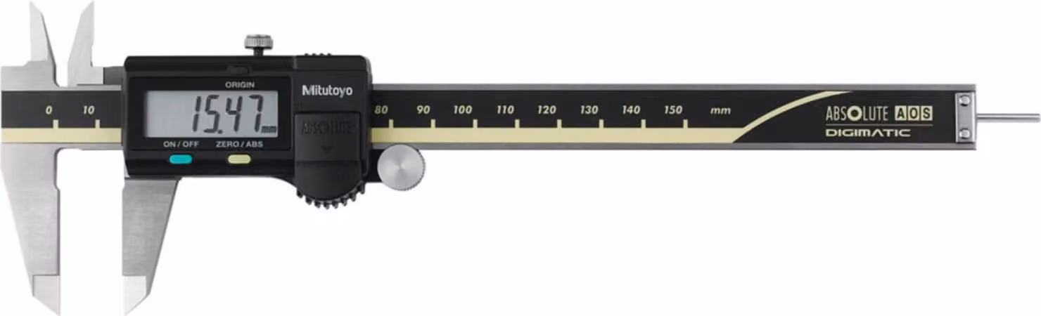 Calibro digitale Mitutoyo con sistema AOS con profondimetro rotondo e uscita dati, campo di misura: 150 mm