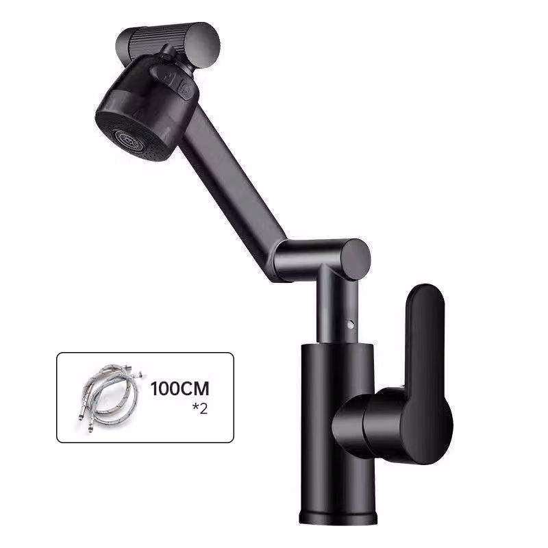 Miscelatore da lavabo ZELURXX, orientabile in tre dimensioni con angoli multipli, regolabile in altezza, utilizzabile in cucina, bagno, balcone, diametro 4 cm