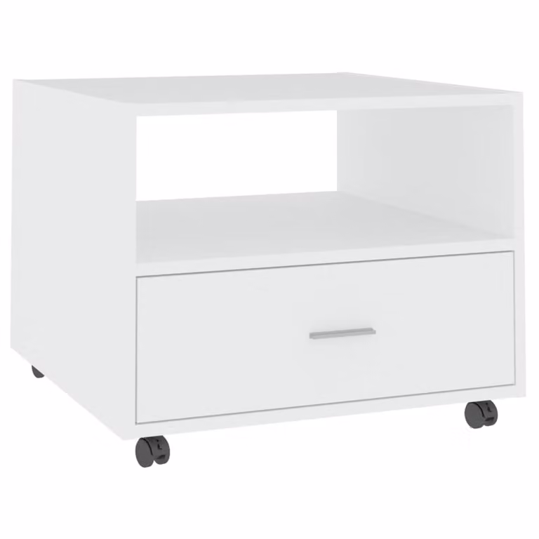 Tavolino da Salotto Bianco 55x55x40 cm in Legno Multistrato