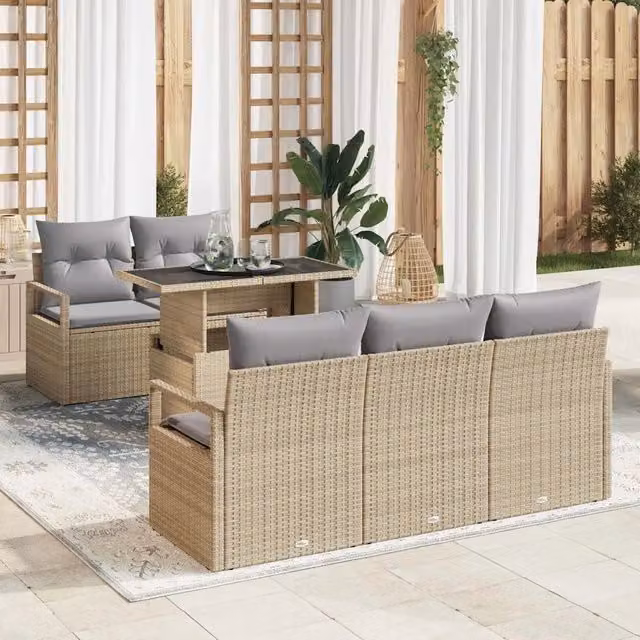 Set Divano da Giardino 6 pz 5-Numero di posti 3348736