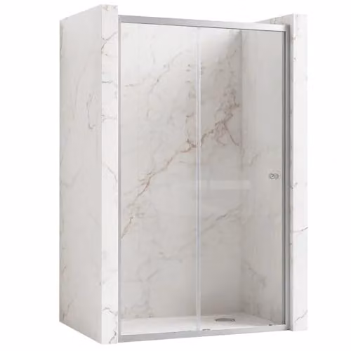 Rea - Porta Doccia Primo Slide 100 Vetro Trasparente Da 4 Mm, Cromo, 100X0,6X190Cm