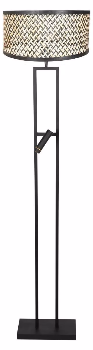 Lampada da terra - nero - Stang - bambù metallo - lampada da lettura - LED_E27 - 4721ZW - Steinhauer