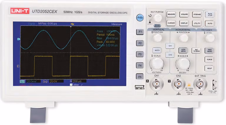 Oscilloscopio a memoria UNI-T UTD2052CEX+, 2 canali, 50 MHz
