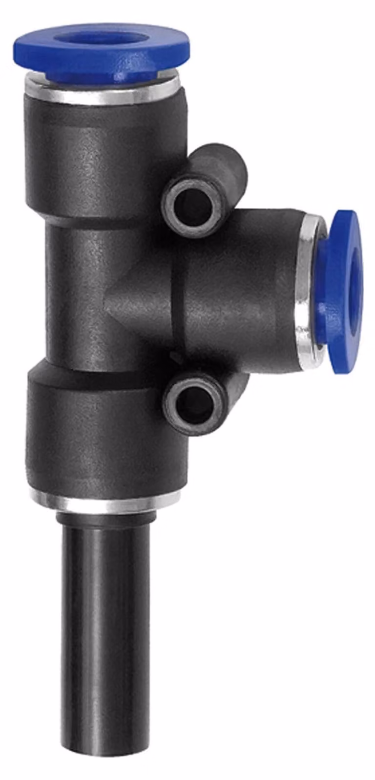 Raccordo a T Riegler, nipplo a innesto 16mm "serie blu" a L, chiave 12