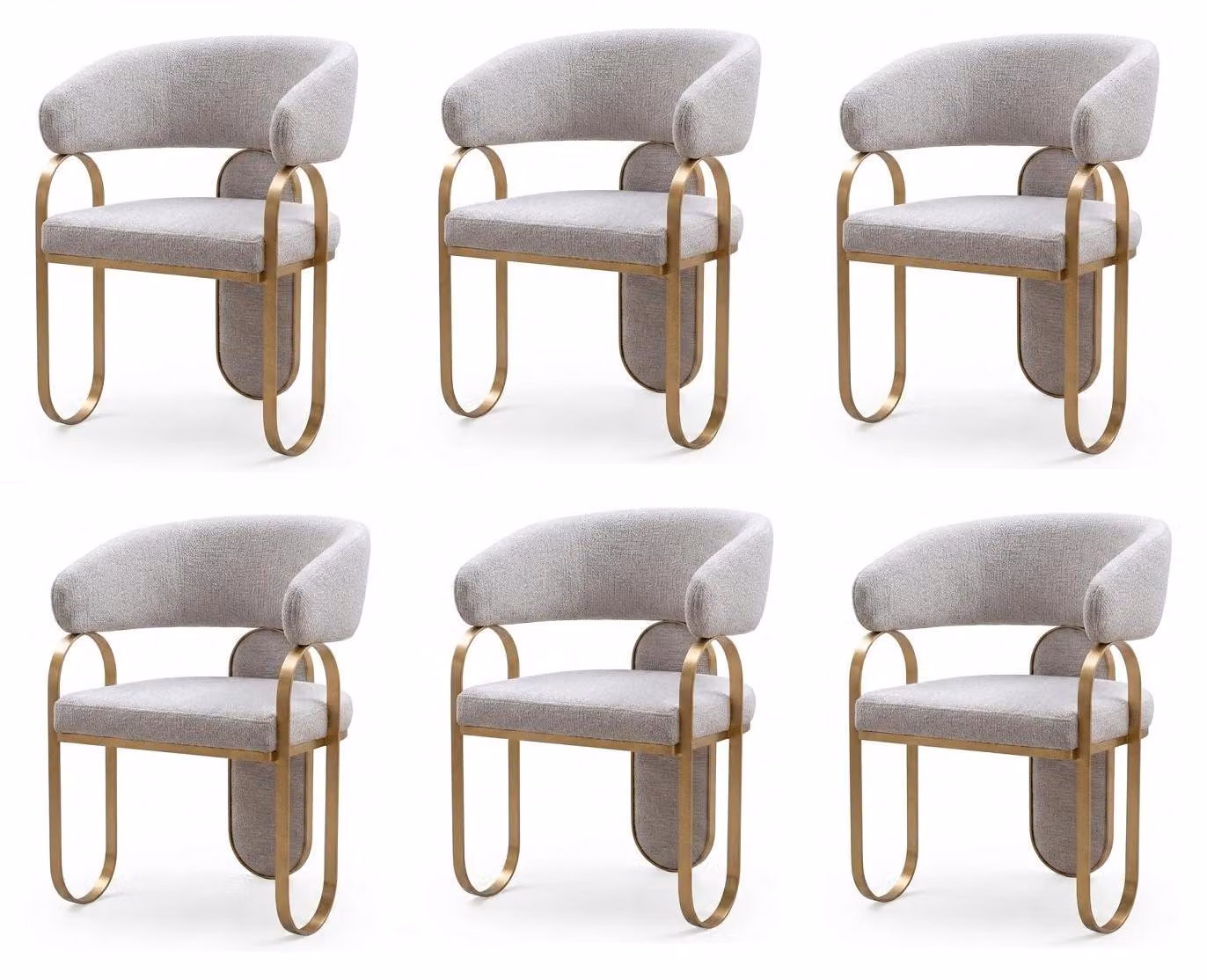 Sedie. Colore: bianco. Materiale: tessuto. Struttura: dorata. Stile: classico, armonioso, confortevole, elegante