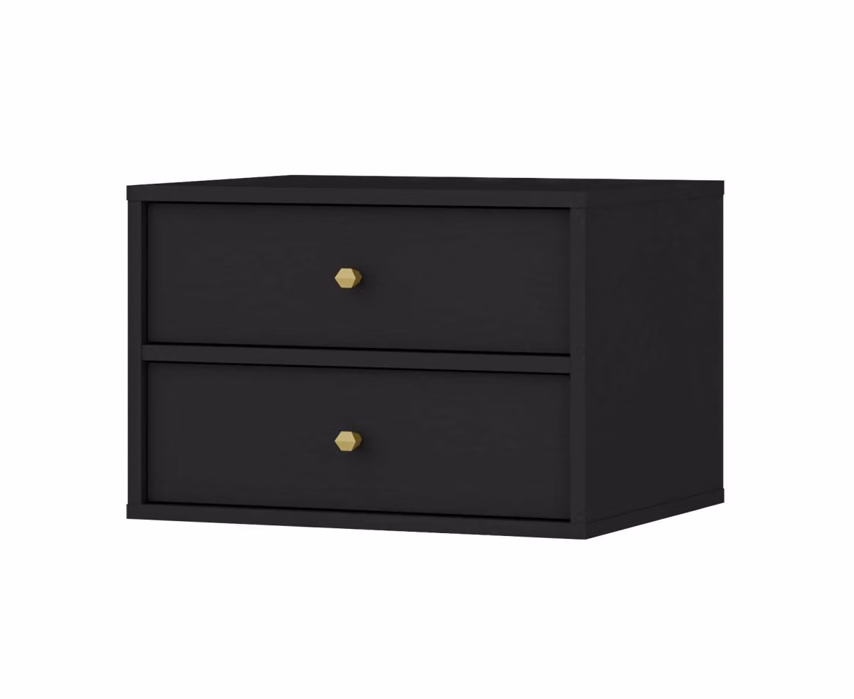Comodino IROS 4 - nero grafite / oro