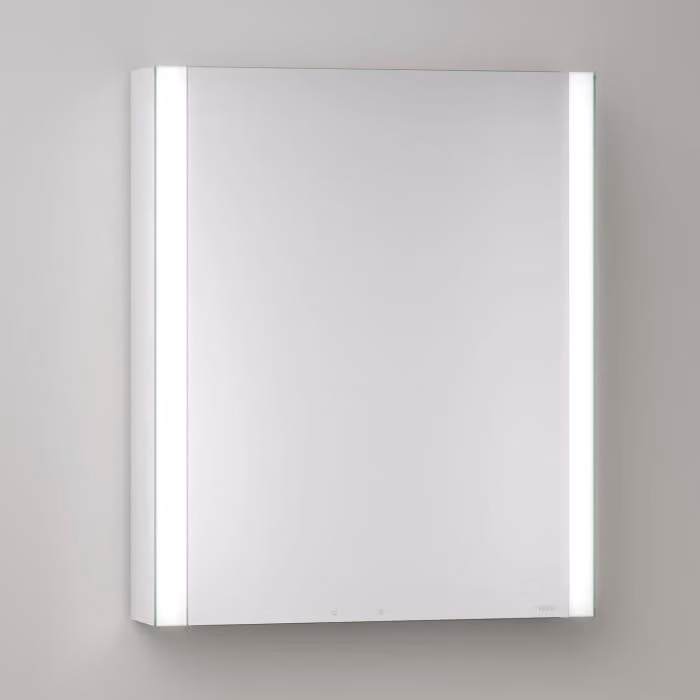 Mobiletti specchio a parete Keuco Royal Metis LED, dimensioni 60 x 71 cm, con riscaldamento dello specchio, apertura a sinistra e finitura francese