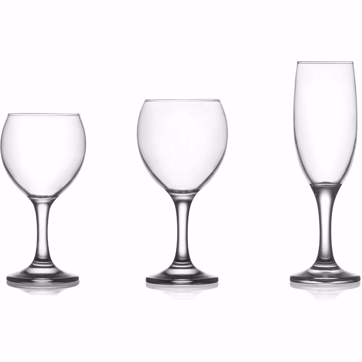 Set di 18 calici champagne Misket Lav trasparenti in vetro