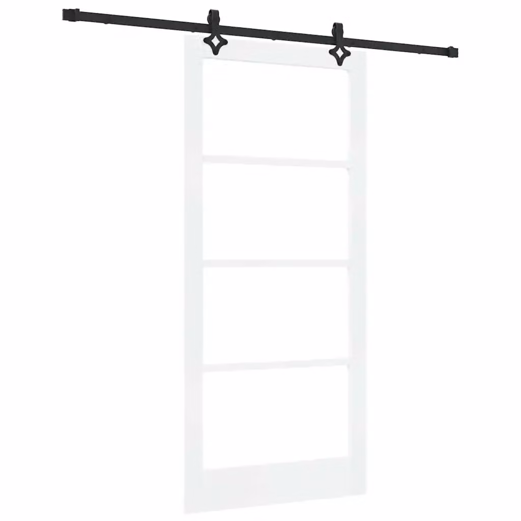 Porta scorrevole moderna vidaXL in legno e vetro Bianco, Nero e Trasparente L: 93 cm, H: 202 cm – 2