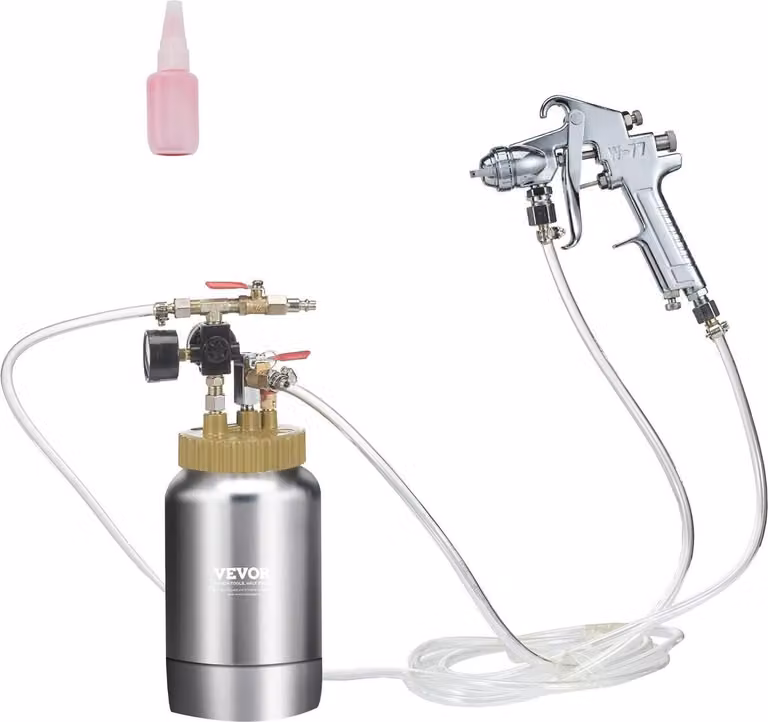 Serbatoio a pressione per vernici spray, 2 litri/0,5 galloni Serbatoio a pressione leggero per vernici ad aria, pistola a spruzzo con ugello da 1,8 mm Tubi da 3 m per decorazioni domestiche, architettura, edilizia e verniciatura automobilistica, 45 PSI ma