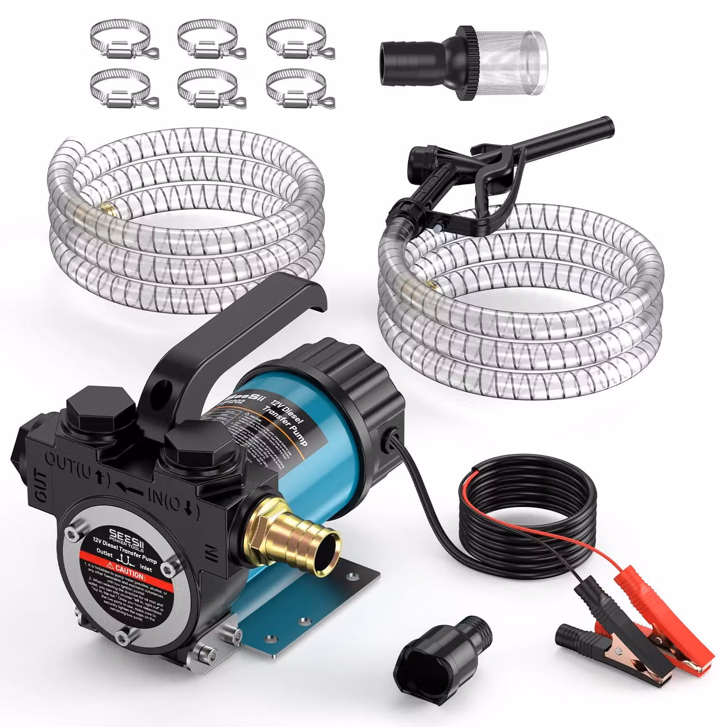Pompe di trasferimento per gasolio - SL029 - 12 V - 49 l/min - Automatiche - Elettriche - Corpo in alluminio - Kit completo