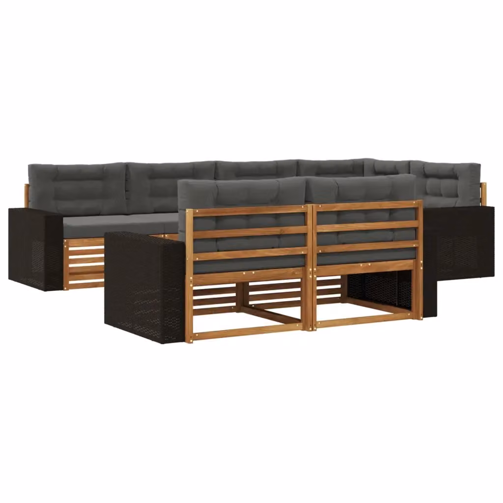 Set di divani da esterno a L vidaXL in legno di acacia con 7 posti, colore beige e antracite – 2