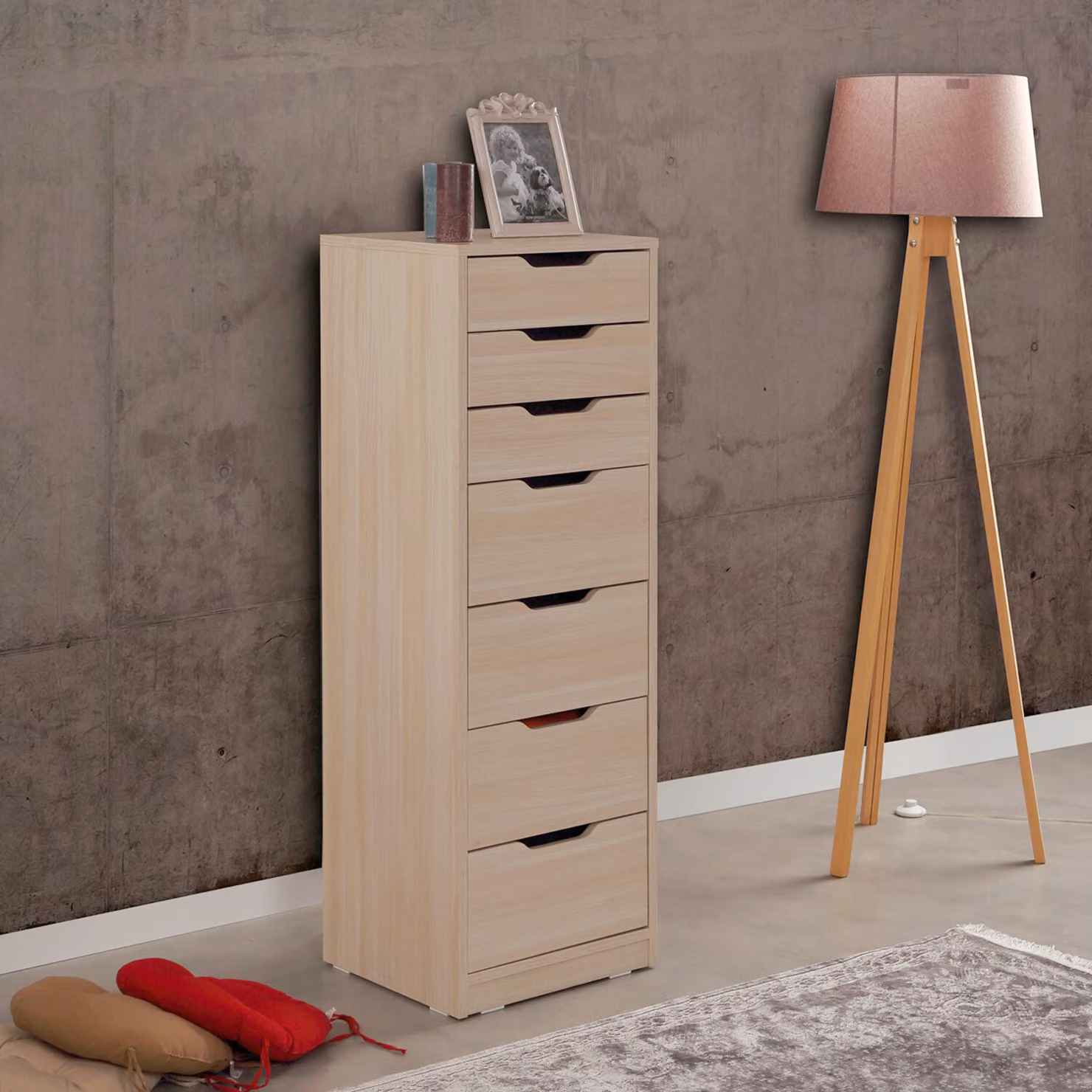 Skye Decor, Flow - Oak, cassettiera, rovere, 100% pannelli truciolari rivestiti in melamina, 44 x 40 x 130 cm