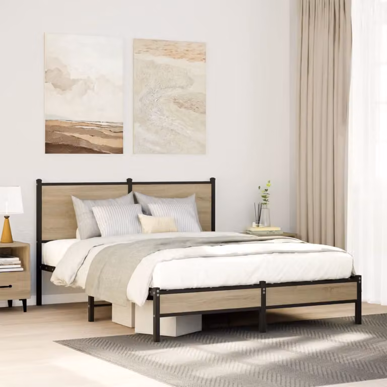 Giroletto in metallo vidaXL colore Rovere Sonoma L: 137 cm, P: 190 cm, H: 91,5 cm