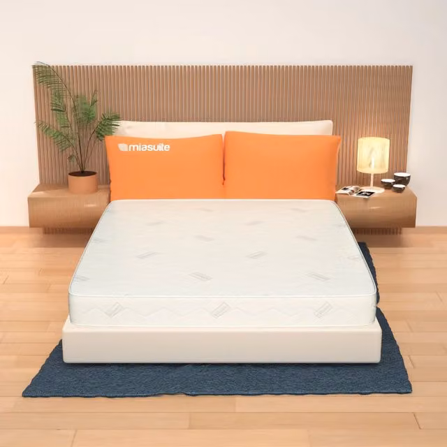 Materasso Matrimoniale Miasuite Levante H11 in Waterfoam con Rivestimento Silver e Bianco, Antibatterico, L: 165 cm, P: 190 cm, H: 11 cm