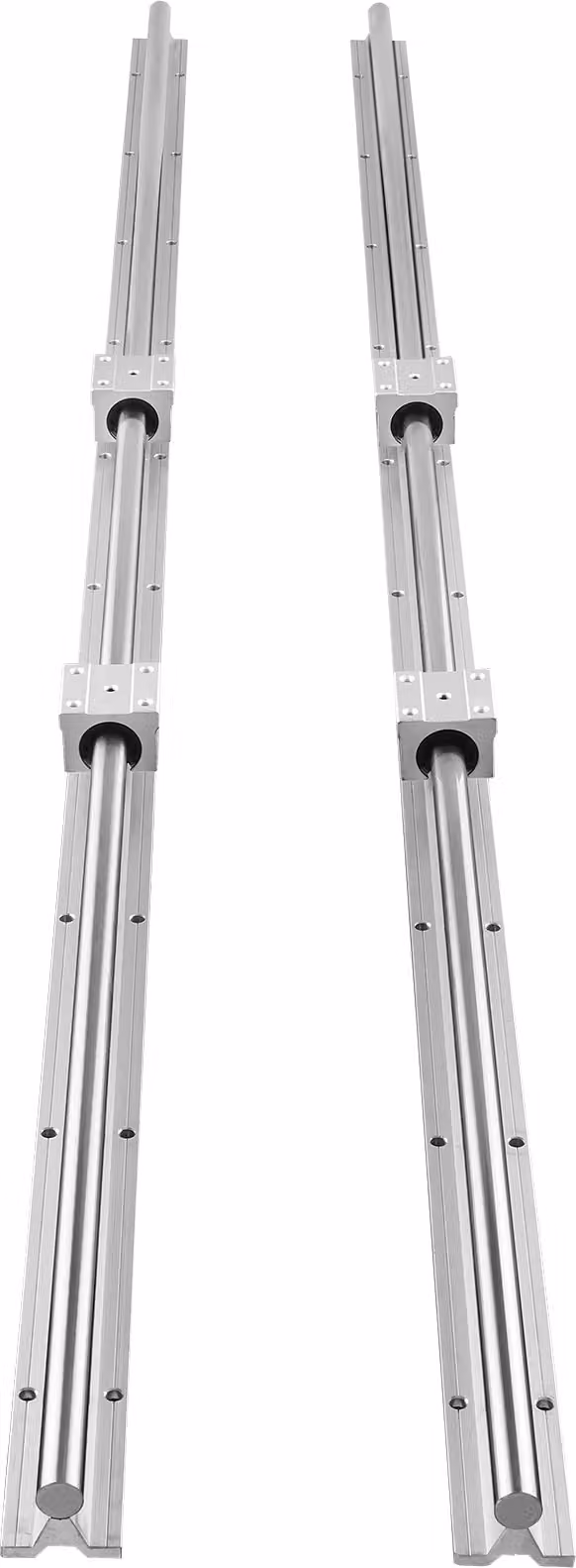 SucceBuy set di guide lineari, SBR16 1500mm, 2 PCS 59 in/1500mm guide con 4 PCS SBR16UU blocchi scorrevoli, ideale per macchine fresatrici CNC e progetti fai da te