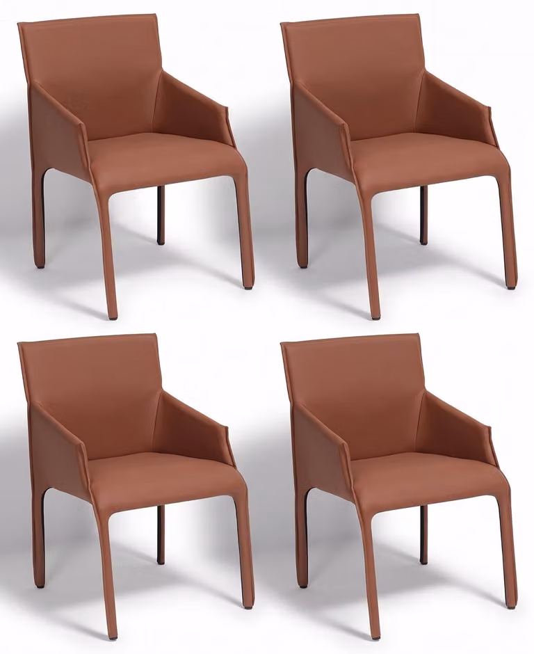 Sedie. Design esclusivo. Colore marrone. Materiale: ecopelle. Stile: elegante e robusto