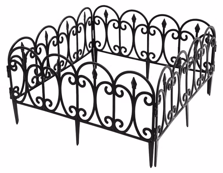 Recinzione per giardino, design resistente, installazione semplice, colore nero, colore nero