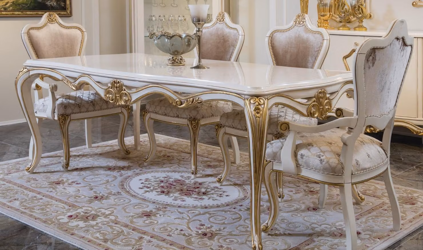 Esszimmer Esstisch Stuhl Set Gruppe Garnitur Tisch Tische Garnitur Luxus 5tlg.