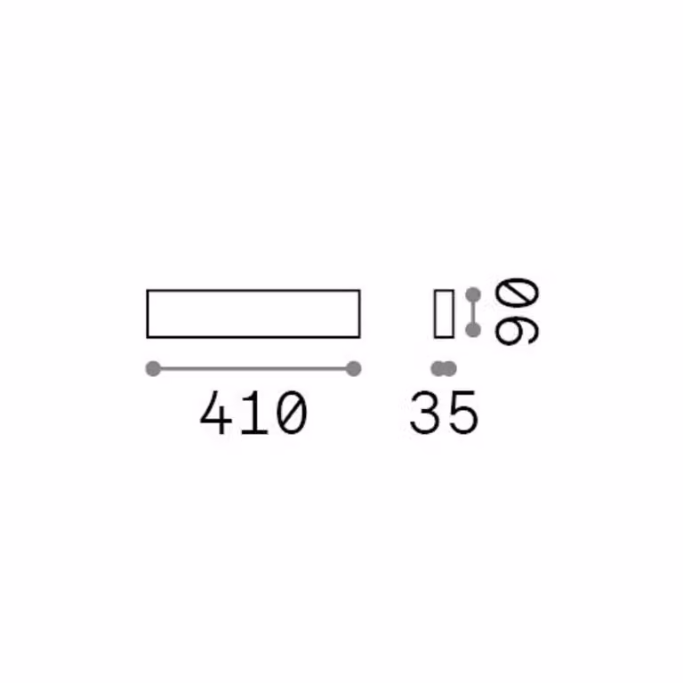 IDEAL LUX Applique da parete a LED Delta, Marrone / Ruggine, Soggiorno / Sala da pranzo, calcestruzzo / cemento, Moderno, Applique a LED