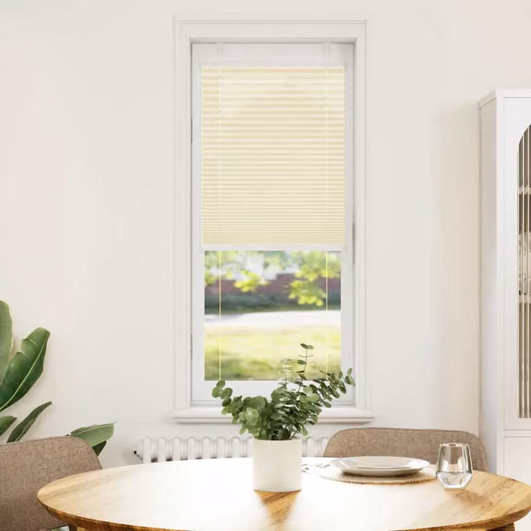 vidaXL Tenda Plissettata Crema 45x100 cm Larghezza Tessuto 44,4 cm