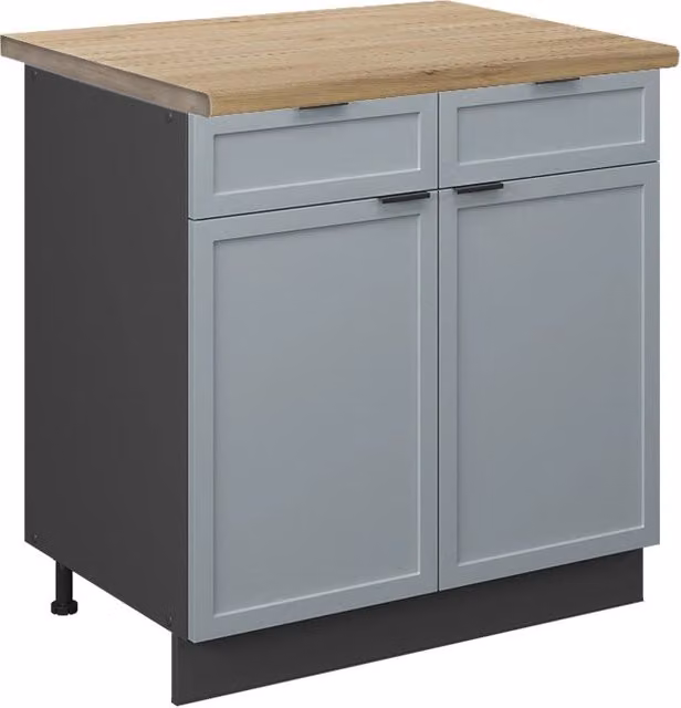 Mobiletto base per cucina Fame-Line Blu-grigio chiaro/Antracite 80 cm, PL Rovere Vicco