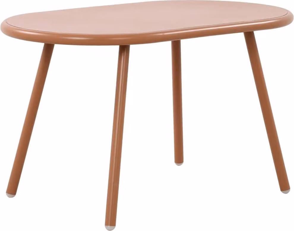 Tavolo da salotto moderno - tavolo da esterno - gambe in metallo antiruggine, resistente agli agenti atmosferici - plastica riciclata | colore: terracotta