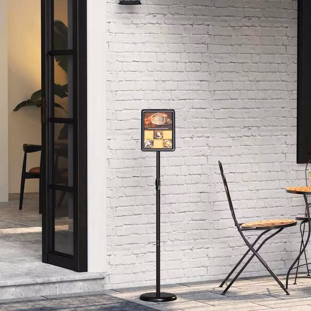 vidaXL Stand espositivi Nero 25 x 25 x 125 cm Alluminio