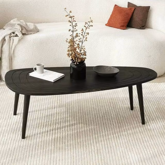 Tavolino da salotto Eugenia DMORA in legno, colore antracite, L: 115 cm, P: 50 cm, H: 38 cm – 1
