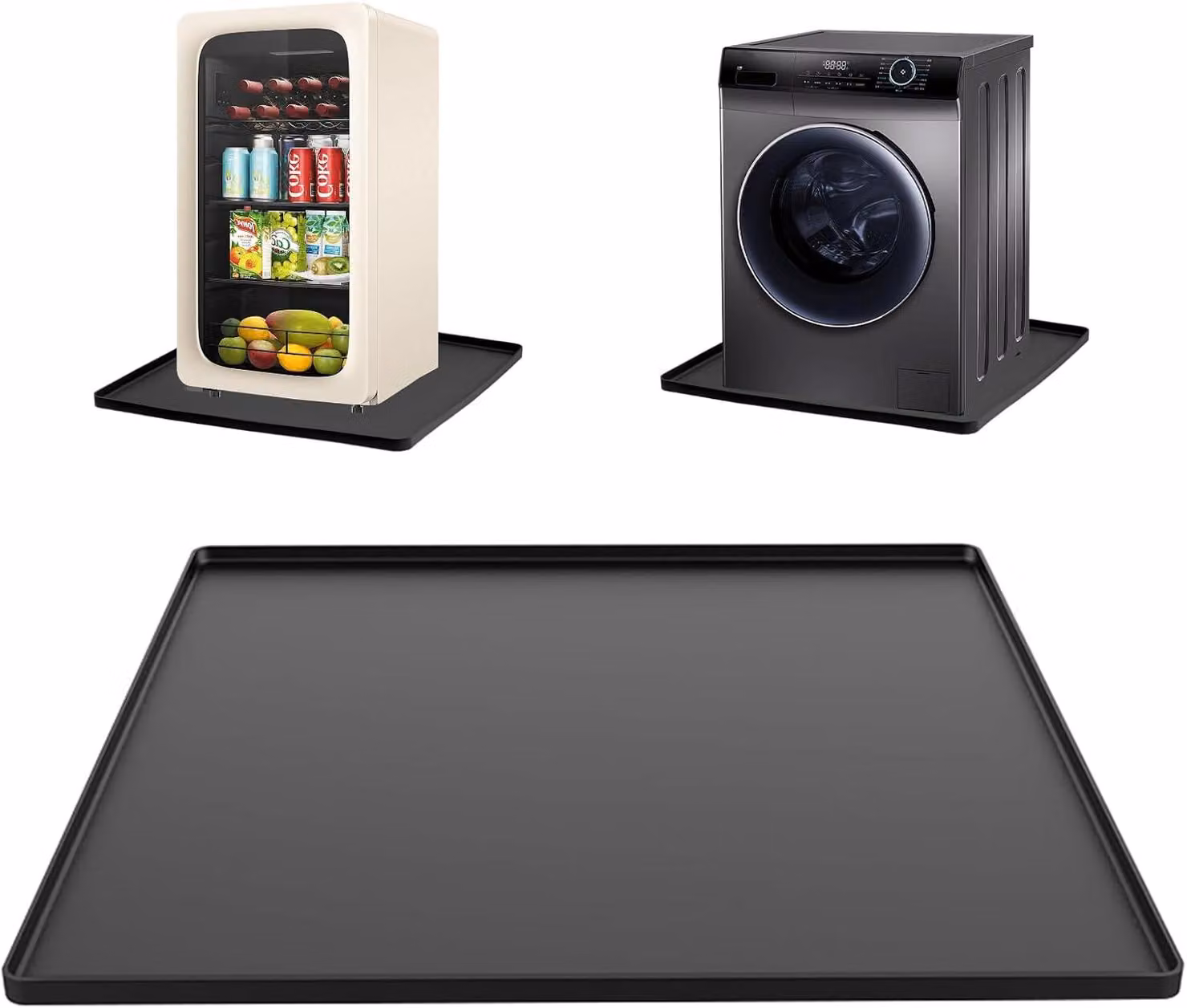 Lavabo di 60 x 60 cm, ideale per la lavanderia, con protezione impermeabile per il pavimento, realizzato in silicone