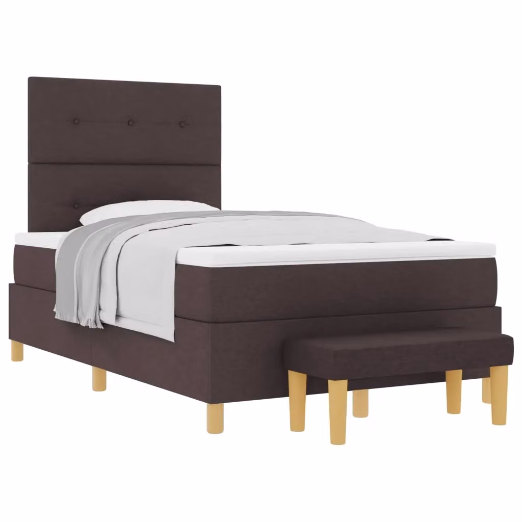 Letto moderno con testiera in tessuto marrone vidaXL L/P: 120 x 200 cm – 2
