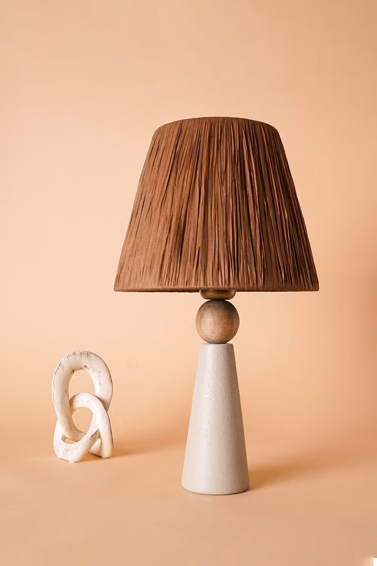 Opviq, YL573,Lampada da tavolo, grigio, CORPO IN Vetroceramica, 24 x 24 x 45 cm