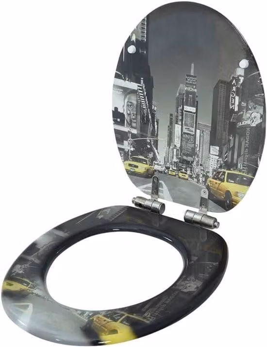 Tappo per WC con chiusura ammortizzata - Rinnovo del bagno - Tappo di chiusura elegante - 45 x 36 x 5 cm