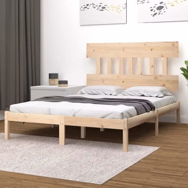 Giroletto in legno massello di pino bianco stile rustico vidaXL L/P/H: 205.5 x 140 x 145.5 cm