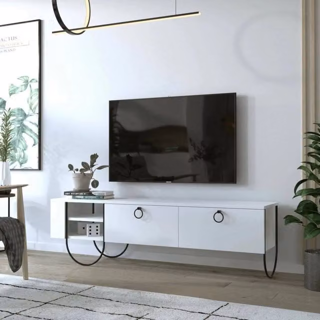 Mobile Porta TV Adige DMORA Bianco Moderno L: 150 cm, P: 36 cm, H: 44 cm – 1