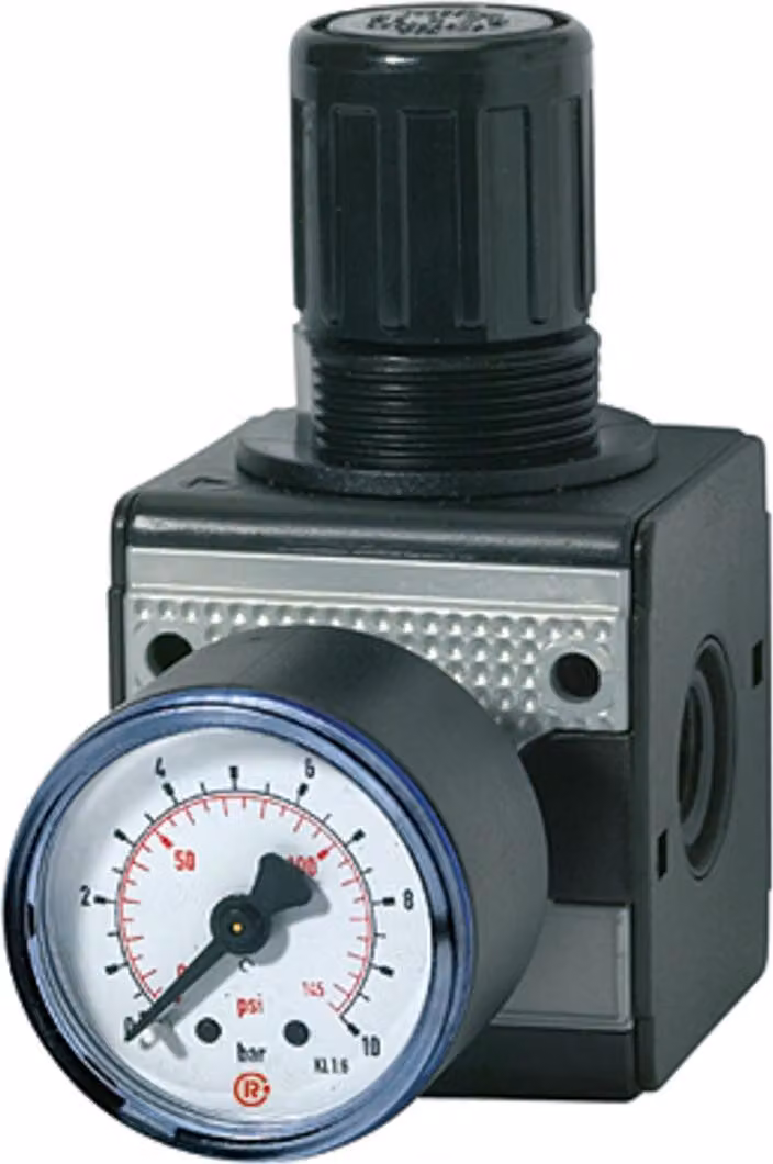 Regolatore di pressione Riegler "multifix", con manometro, BG 1, G 1/4, 0,5-16 bar