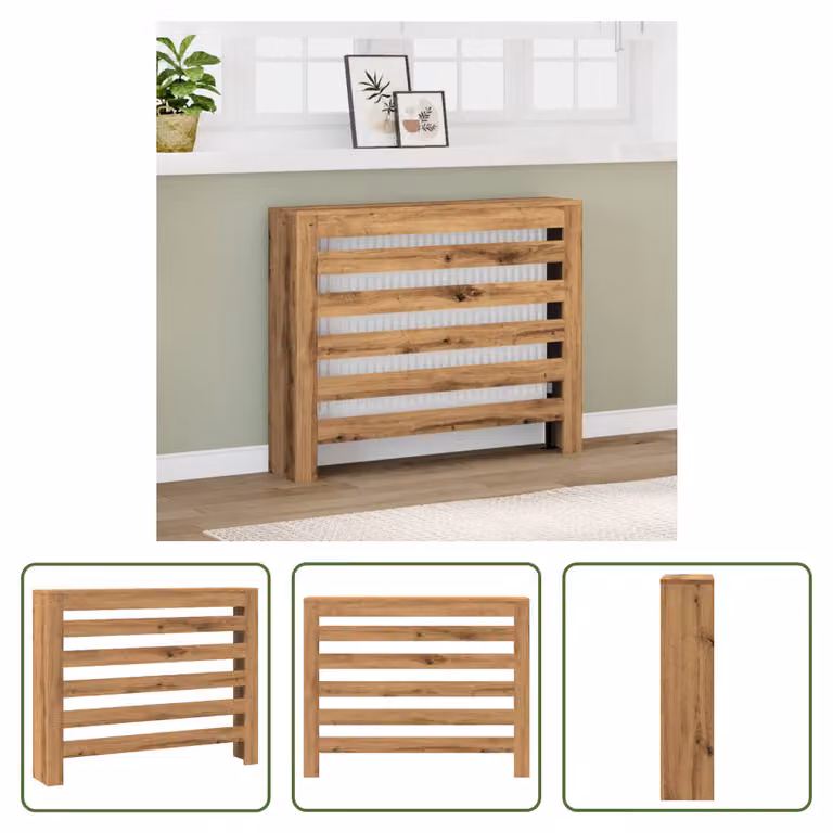 The Living Store Rivestimento per radiatori Artisan oak 104x20x82 cm materiale in legno