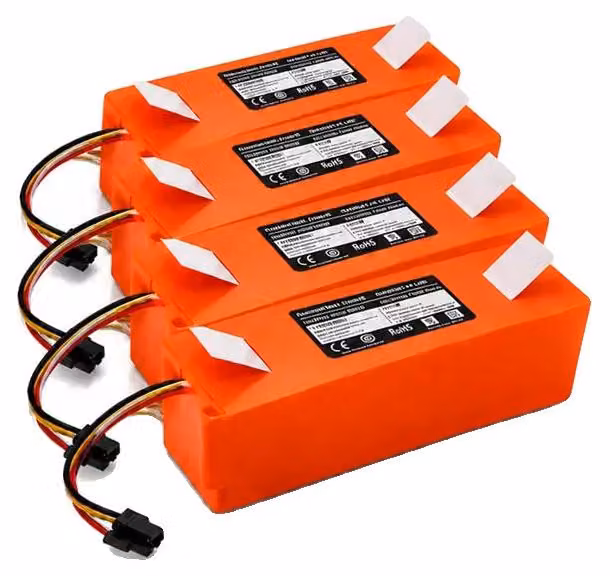 Batterie per aspirapolvere robot, capacità 12800mAh, tensione 14,4V, confezione da 4 pezzi, 14,4V, 12800mAh